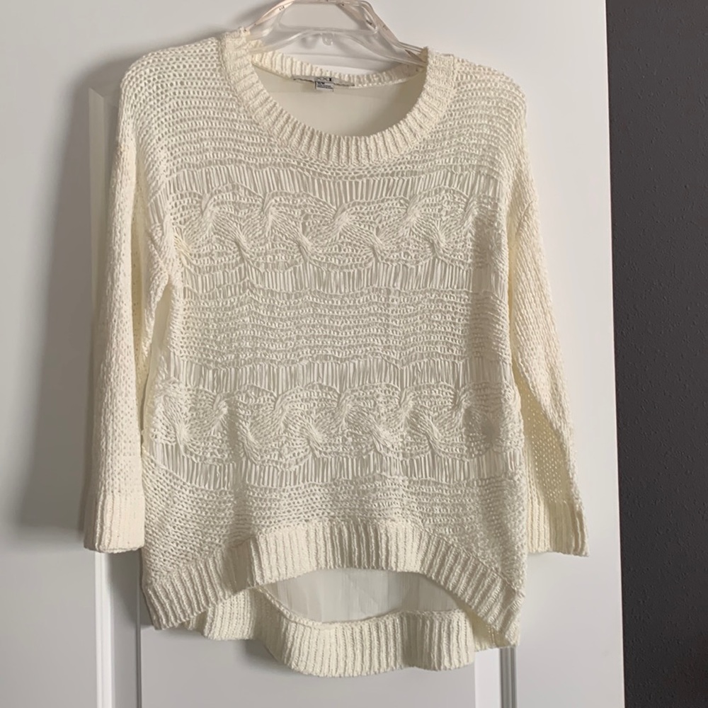 Sheer cream sweater